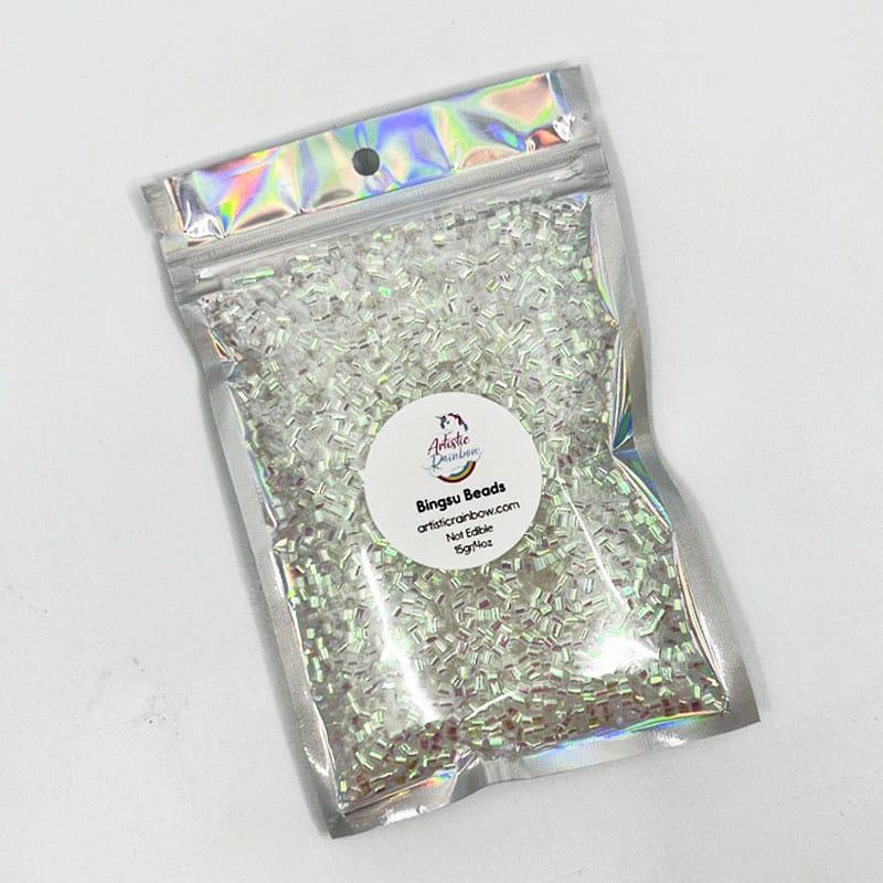 Clear Iridescent Bingsu Beads for slime
