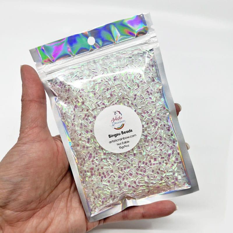 Clear Iridescent Bingsu Beads