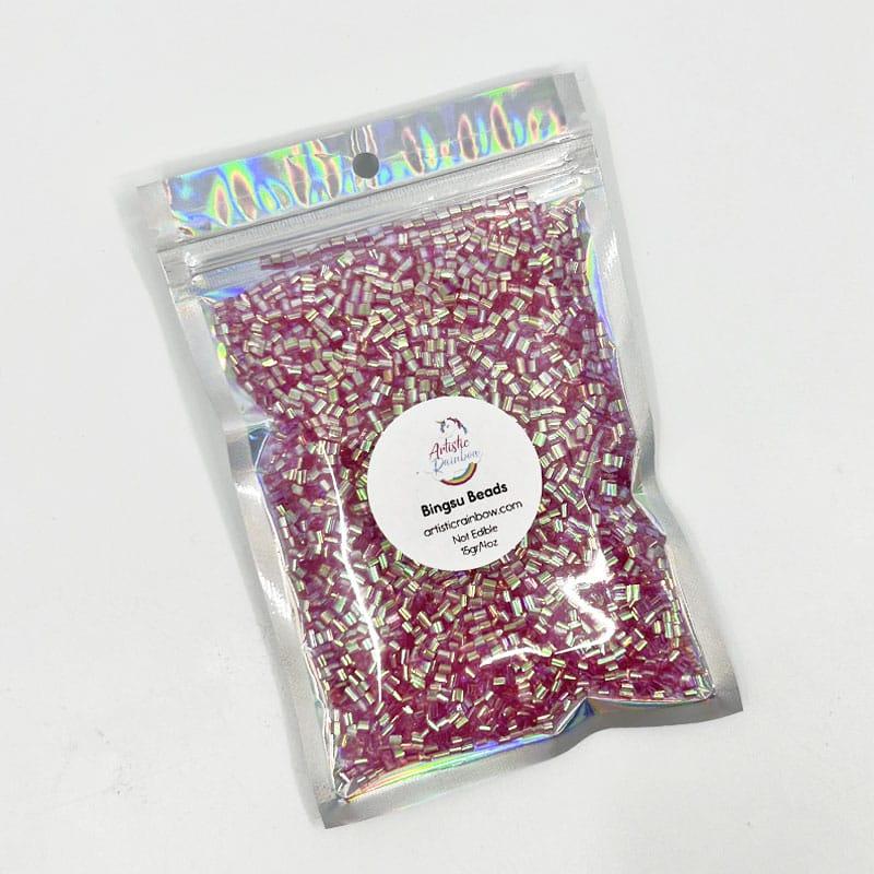 Pink Iridescent Bingsu Beads (15 g) - Artistic Rainbow Slime Shop