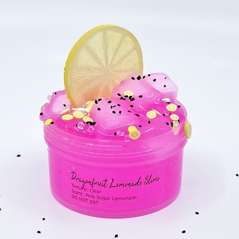 Dragonfruit Lemonade Clear and Jellu Cubes Slime