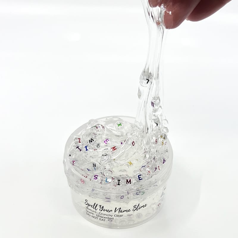 Spell Your Name Clear Crunchy Unscented Slime - Image 3