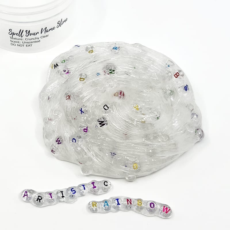 Spell Your Name Clear Crunchy Unscented Slime - Image 2