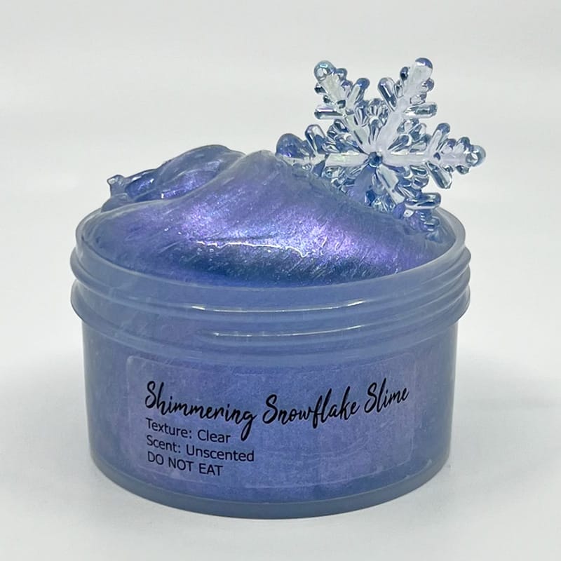 Shimmering Snowflake Clear Slime