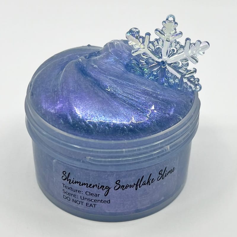 Shimmering Snowflake Clear Slime