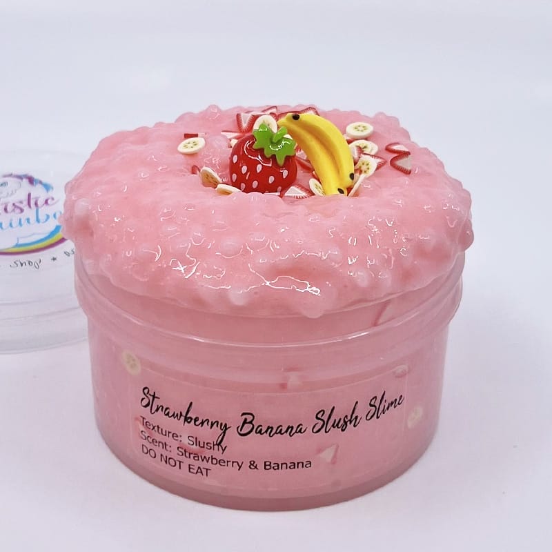 Strawberry Banana Slush Super Crunchy Slime