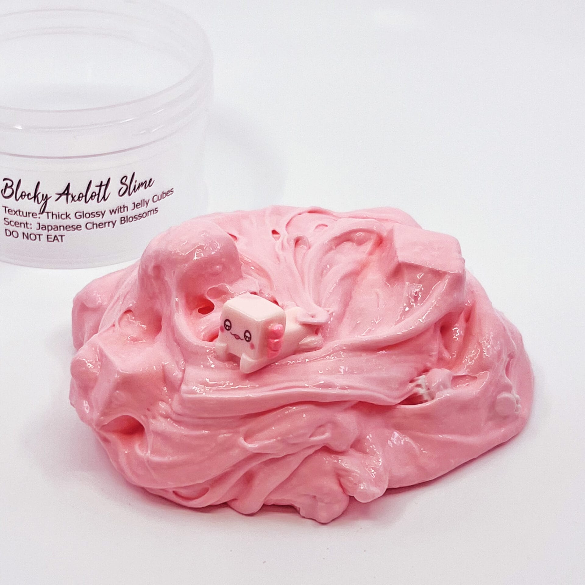 Blocky Axolotl Thick Glossy Slime - Artistic Rainbow Slime Shop